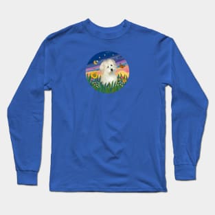 "Sunrise Garden" with a Coton de Tulear Long Sleeve T-Shirt